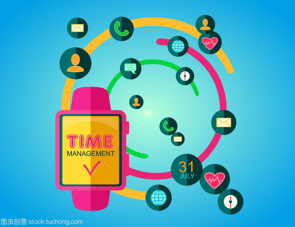 時間管理的藝術 智能手表如何借助平面矢量設計重塑日常節奏